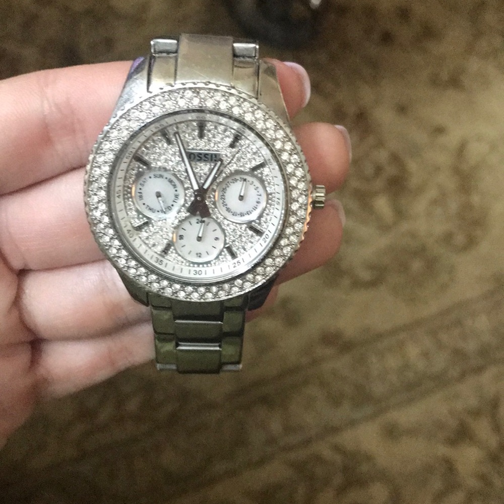 Fossil watch in silver!